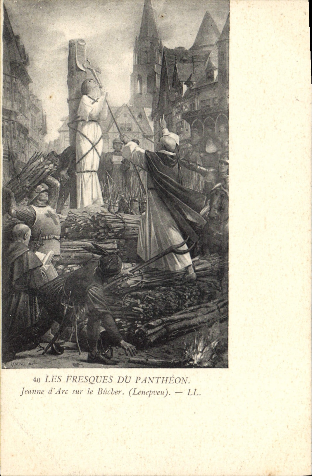 CPA Les Fresques du Pantheon Jeanne D'Arc sur le Bucher