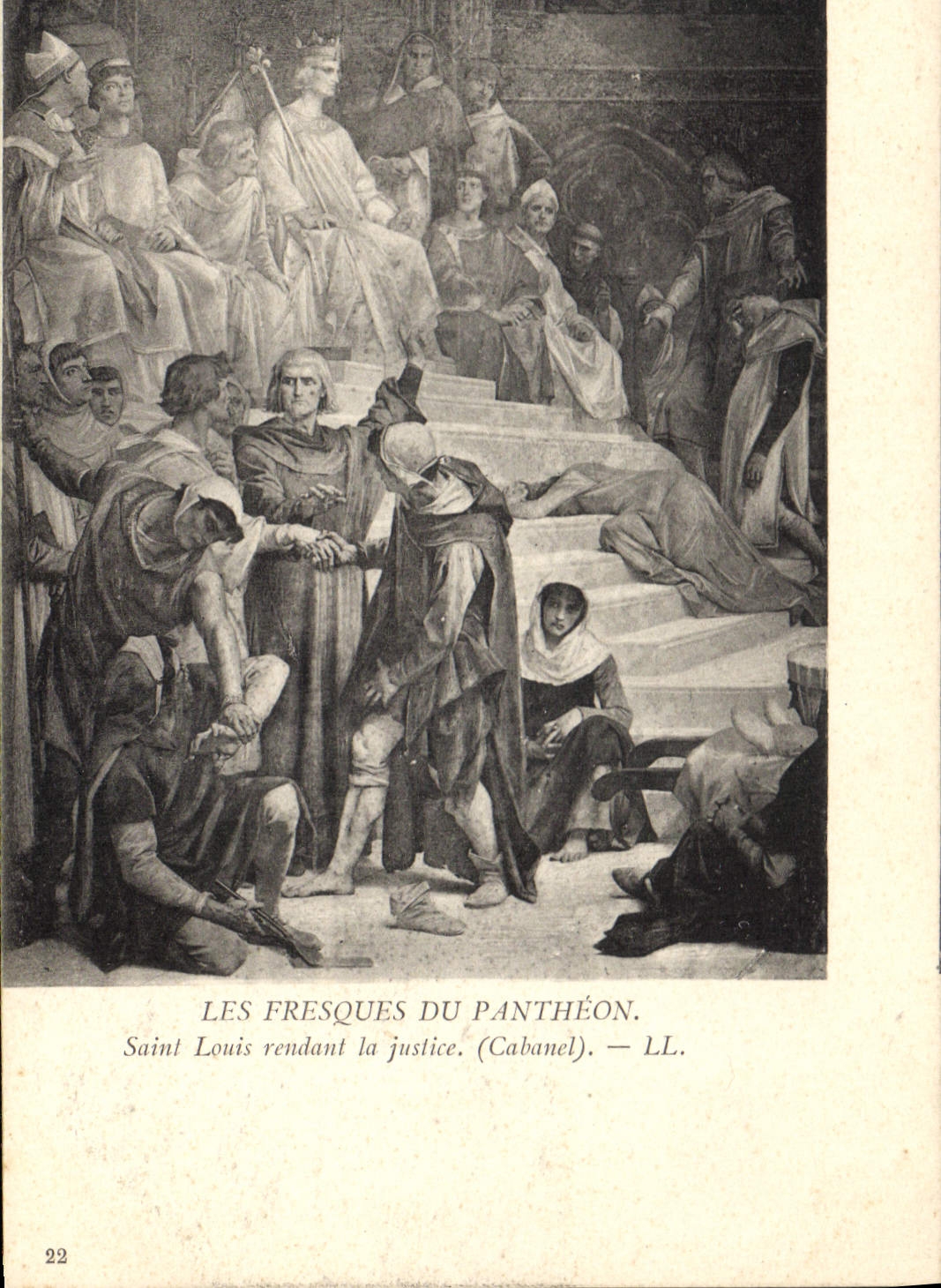 CPA Les Fresques du Pantheon Saint Louis rendant la justice