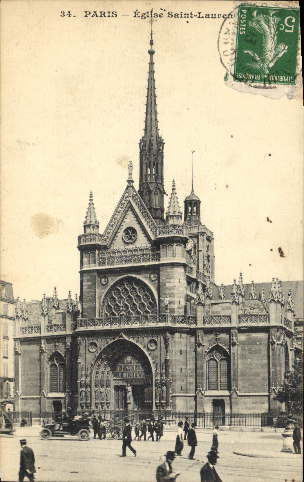 CPA Paris Eglise Saint Laurent 