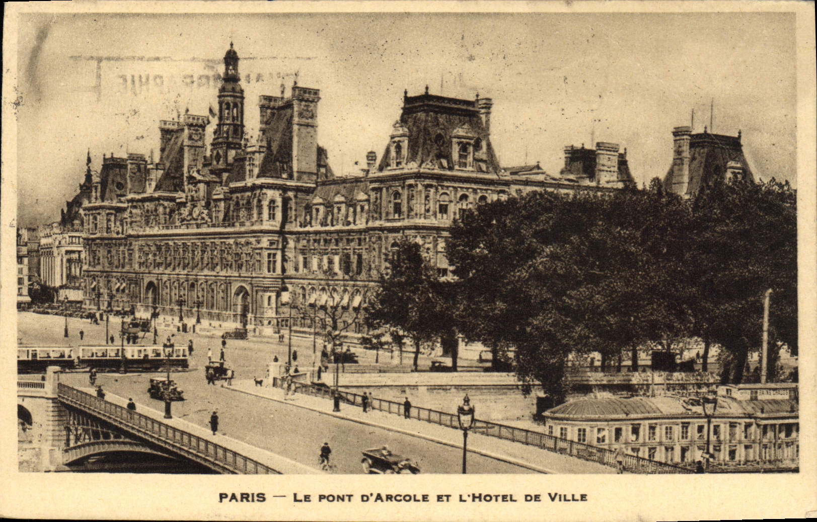 CPA Paris Le Pont d'Arcole et l'Hotel de Ville 