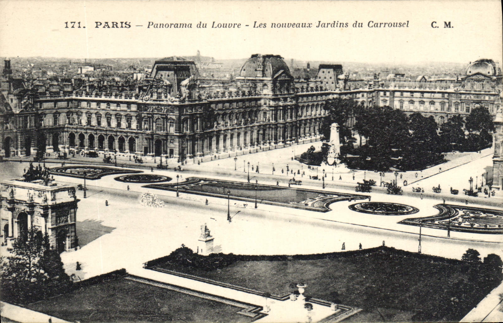 CPA Paris Panorama du Louvre Les Nouveaux Jardins du Carrousel