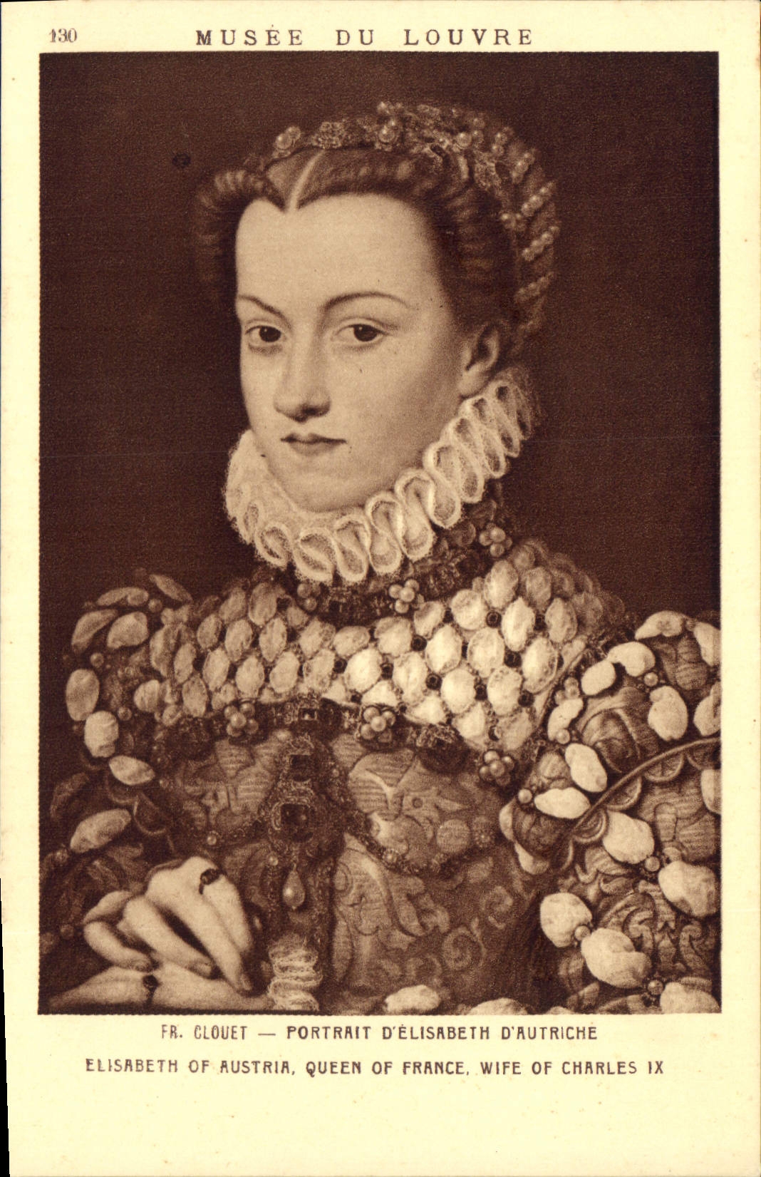 CPA Musee du Louvre Fr Clouet Portrait d'Elisabeth d'Autriche