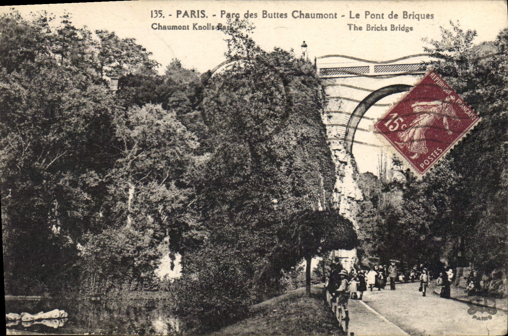 CPA Paris Parc des Buttes Chaumont Le Pont de Briques
