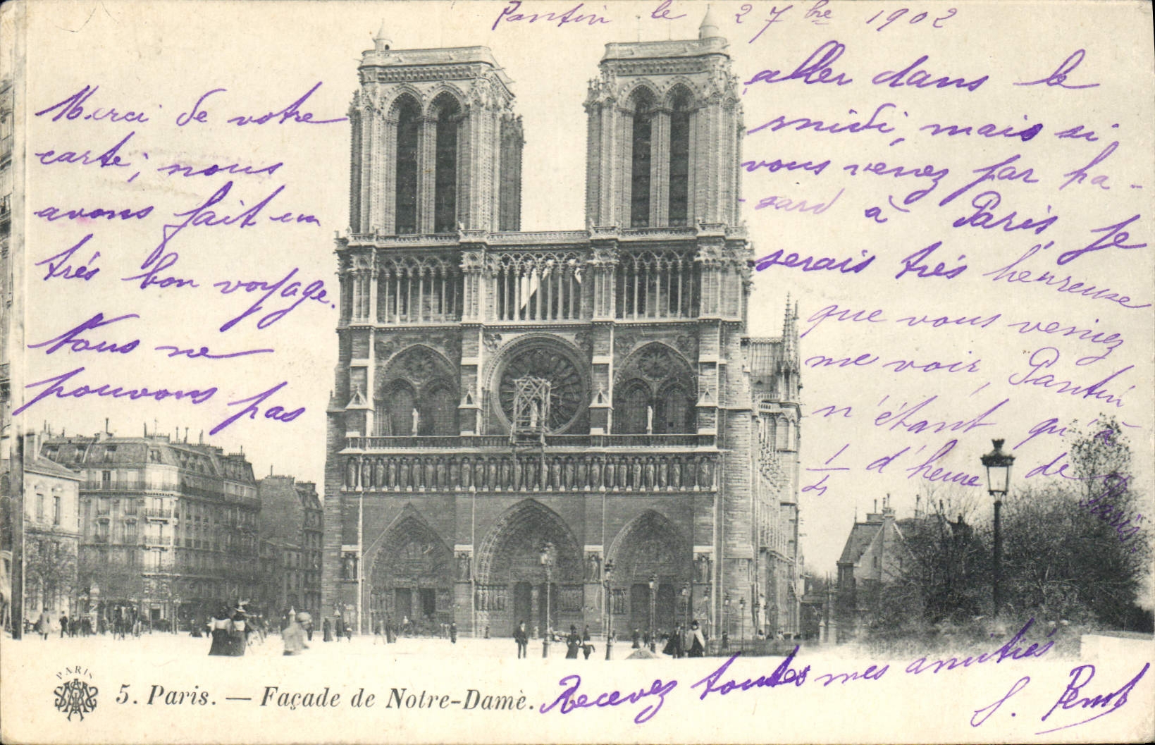 CPA Paris Facade de Notre Dame