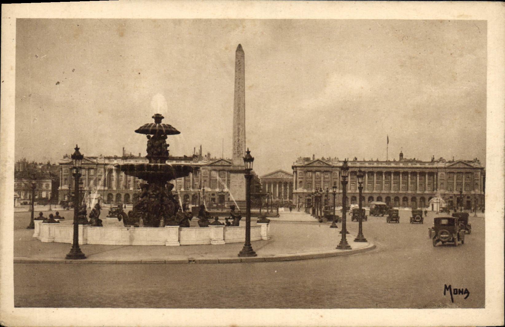 CPA Les Petits Tableaux de Paris La Place de la Concorde les Fontaines et l'Obelisque de Louksor
