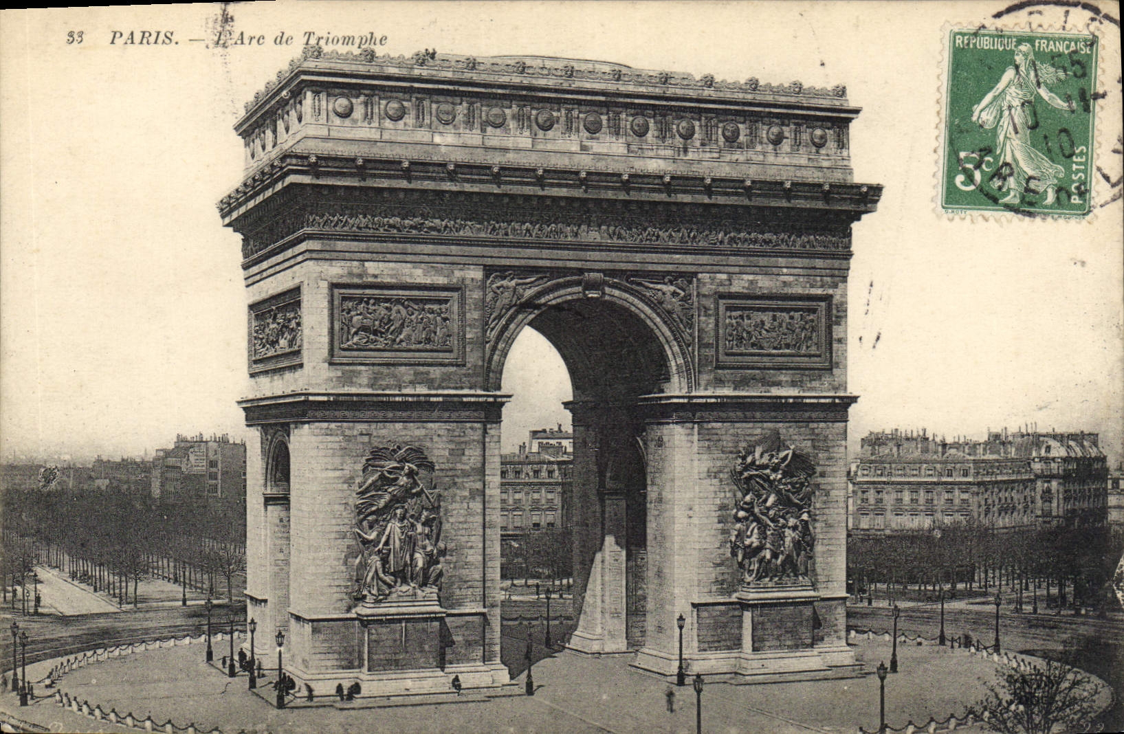 CPA Paris L'Arc de Triomphe 