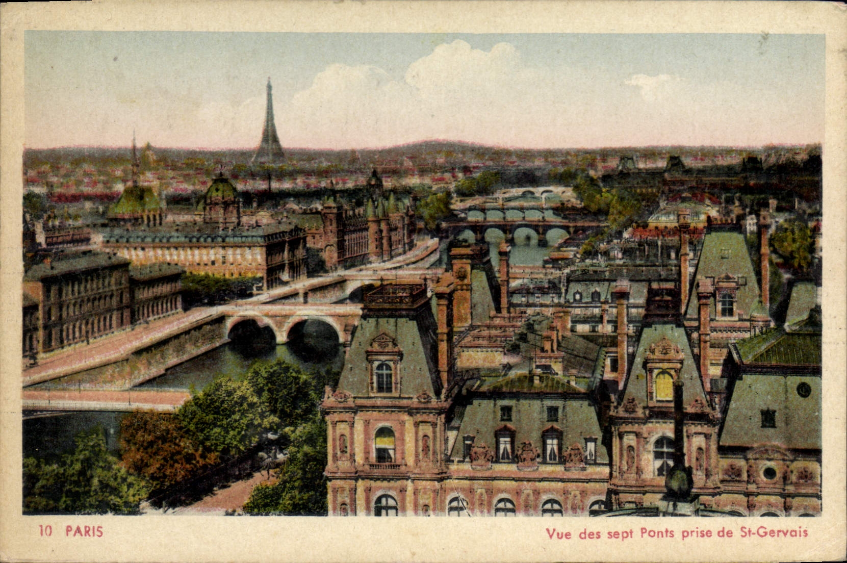 CPA Paris Vue des sept Ponts prise de St Gervais