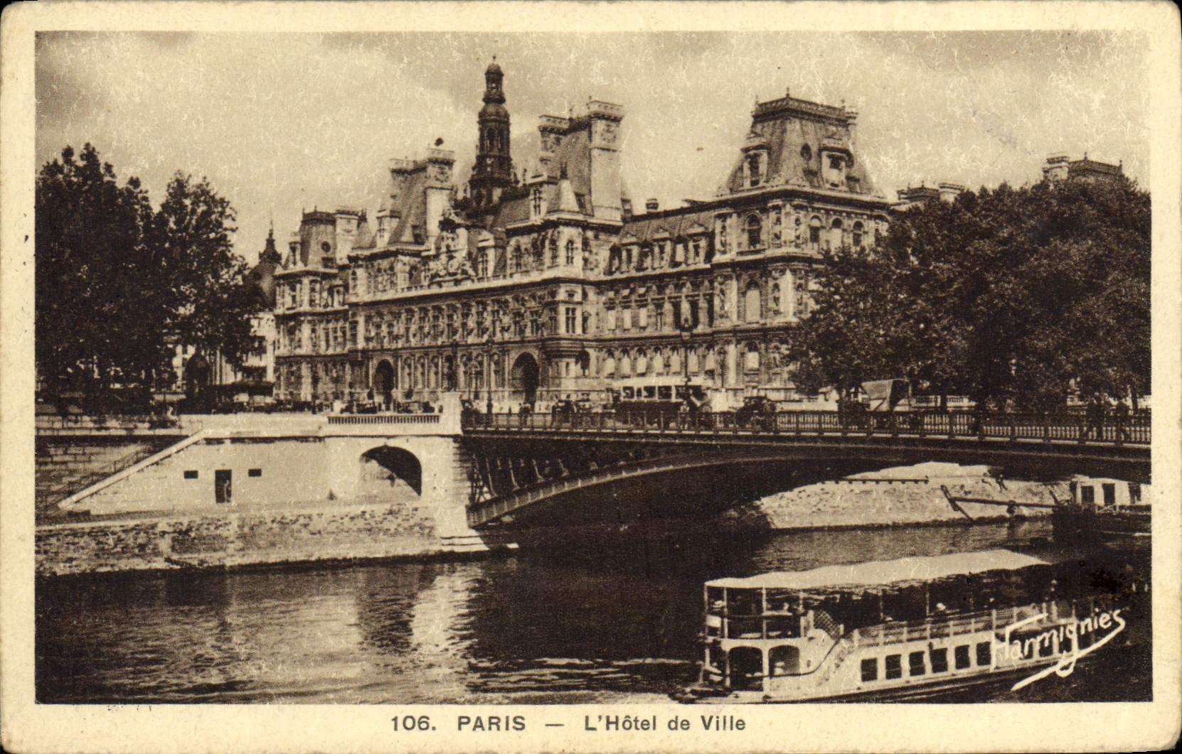 CPA Paris l'Hotel de Ville Bateau