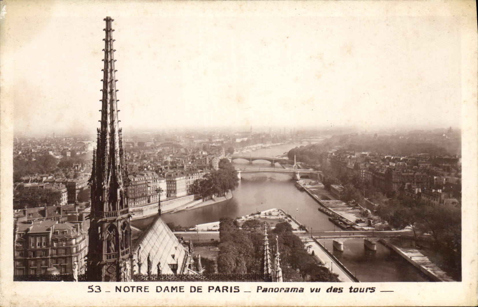 CPA Notre Dame de Paris Panorama vu des tours