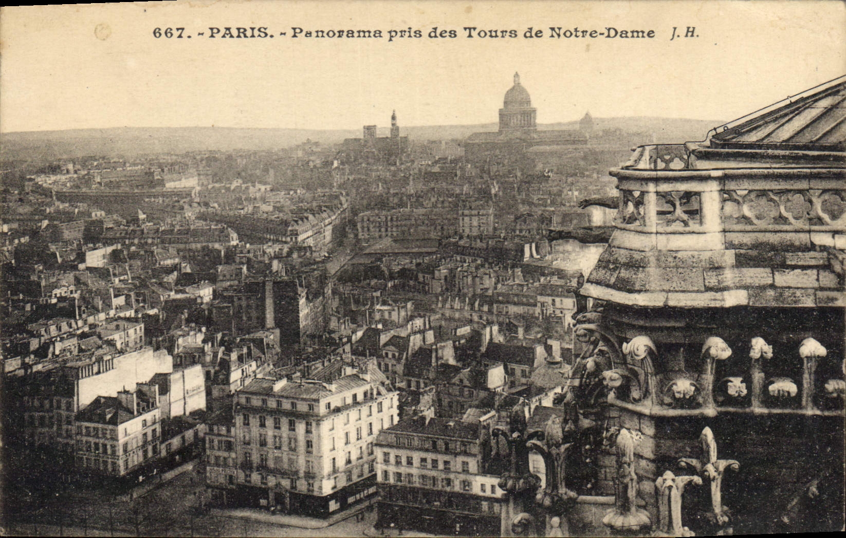 CPA Paris Panorama prise der Tours de Notre Dame