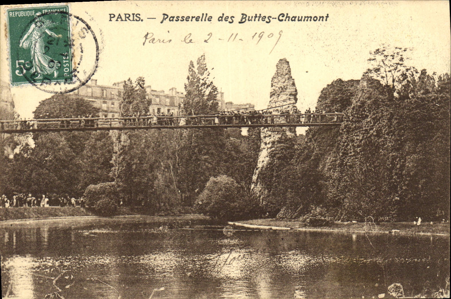 CPA Paris Passerelle des Buttes Chaumont