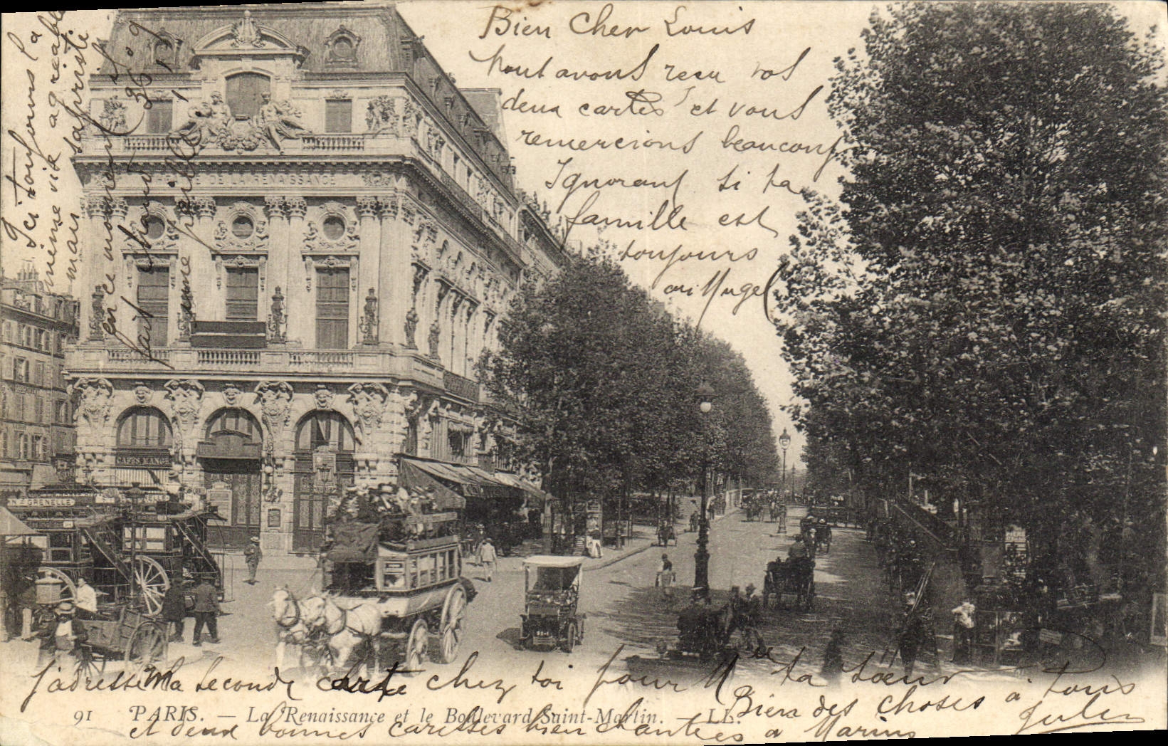 CPA Paris Le Renaissance et le Boulevard Marlin