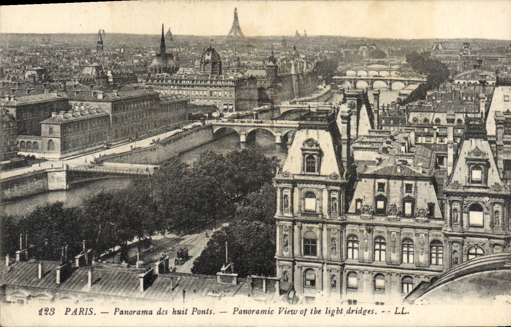 CPA Paris Panorama des huit Ponts