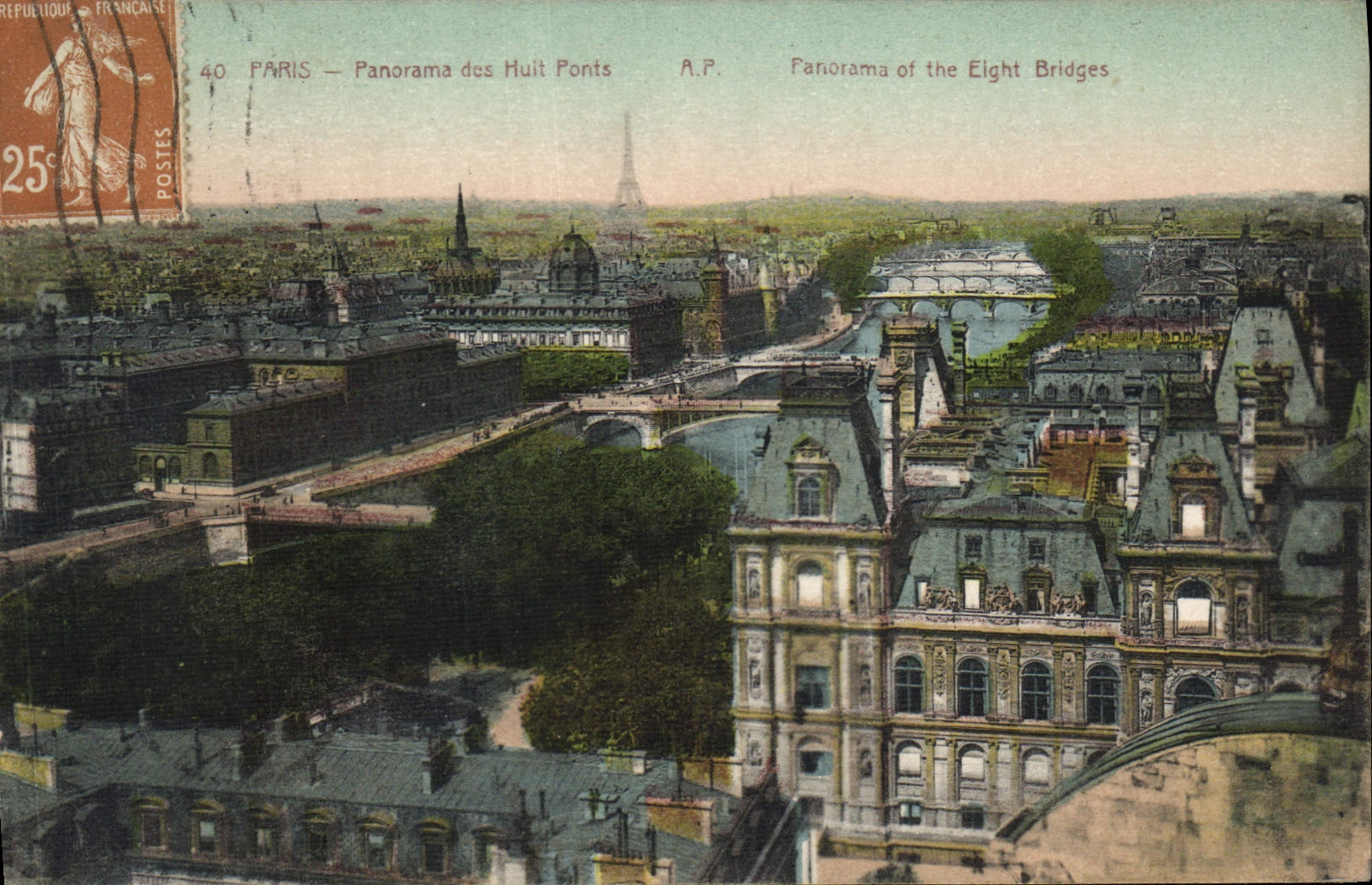 CPA Paris Panorama des Huits Ponts