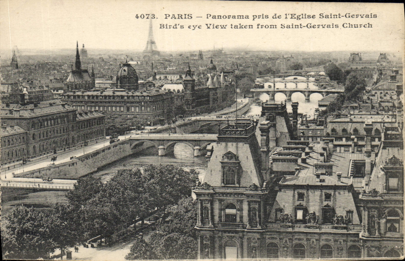 CPA Paris Panorama pris de l'Eglise Saint Gervais