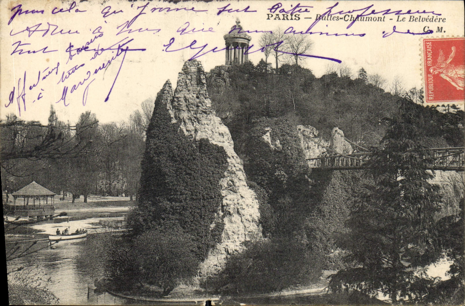 CPA Paris Buttes Chaumont Le Belvedere 