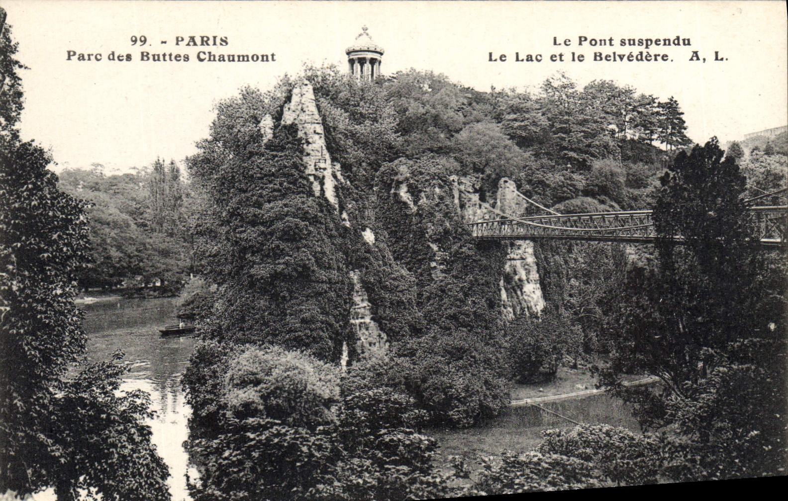 CPA Paris Parc des Buttes Chaumont Le Pont suspendu