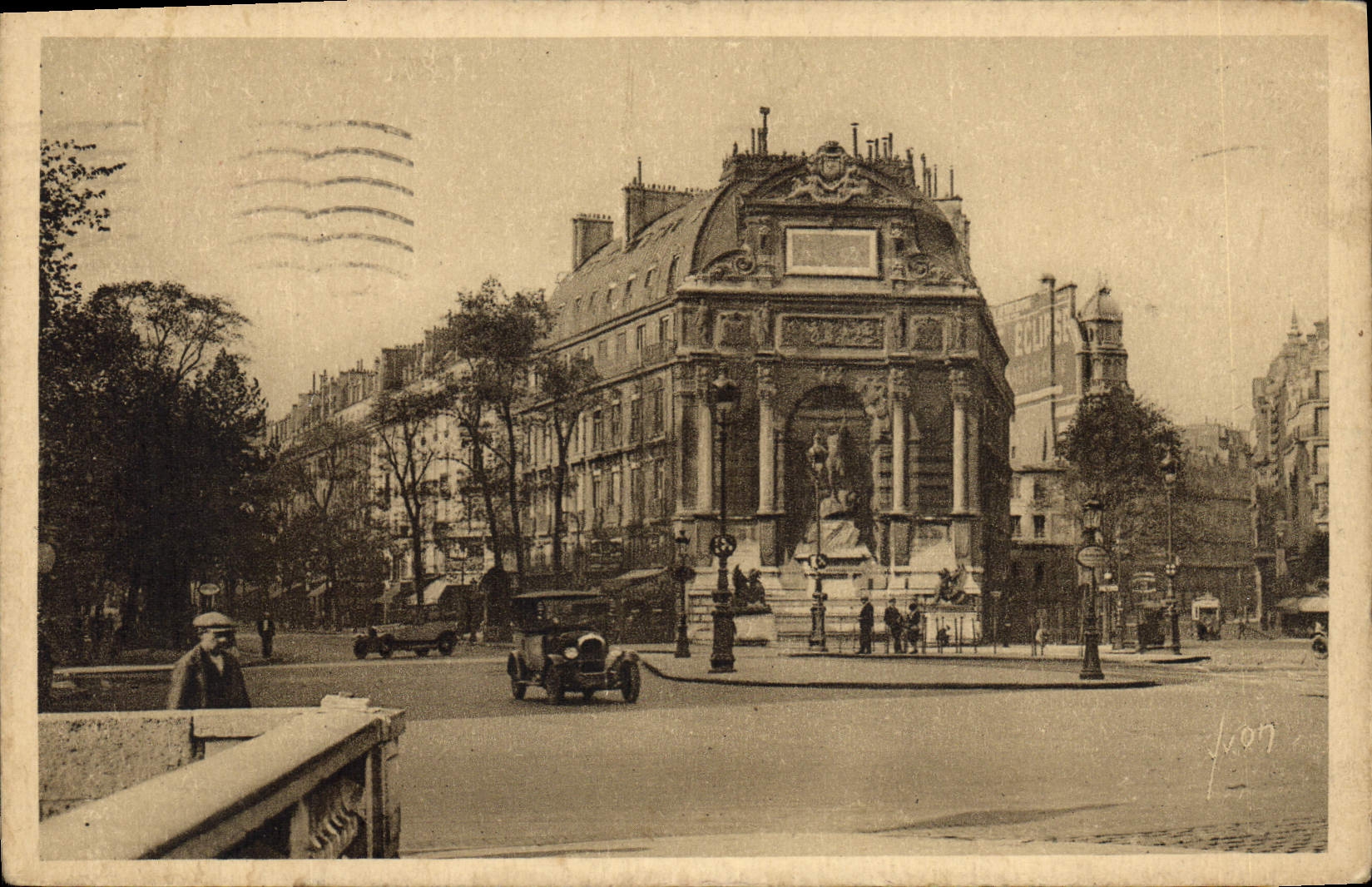 CPA Paris Place et Fontaine Saint Michel 