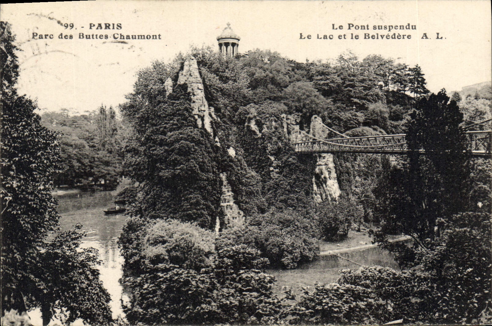 CPA Paris Parc des Buttes Chaumont Le Pont suspendu