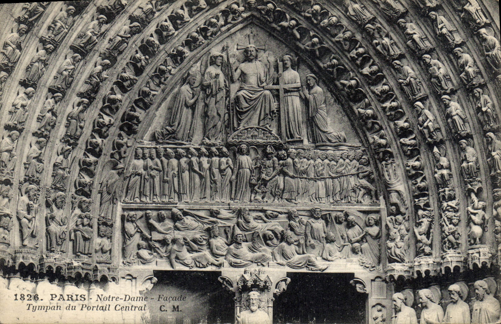 CPA Paris Notre Dame Tympan du Portail Central