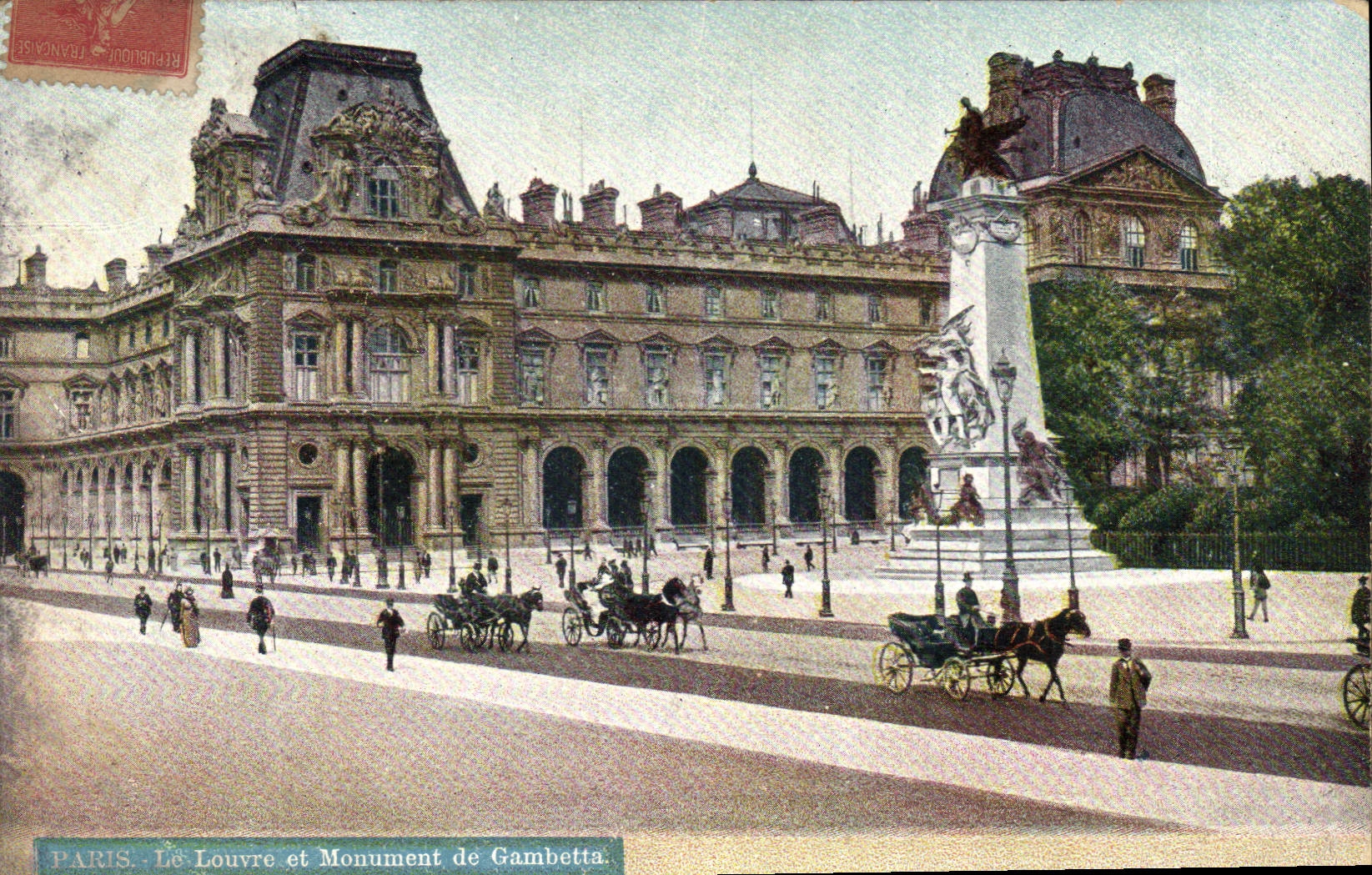 CPA Paris Le Louvre et Monument de Gambetta