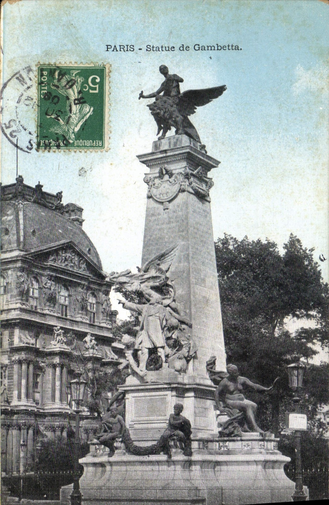 CPA Paris Statue de Gambetta