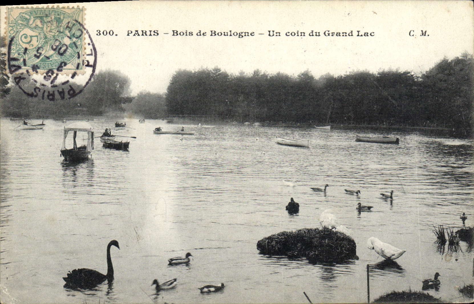 CPA Paris Bois de Boulogne Un coin du Grand Lac 