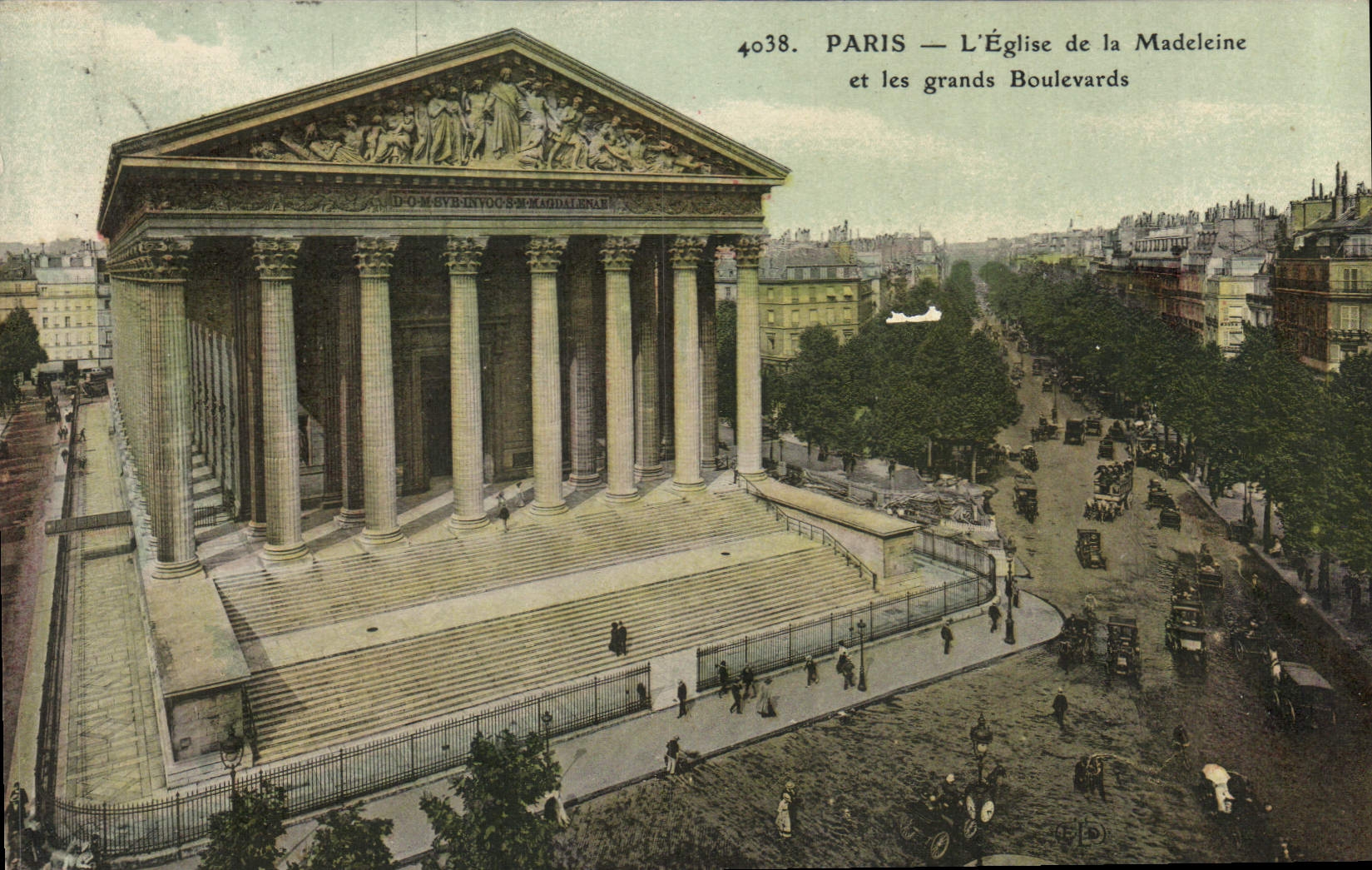 CPA Paris L'Eglise de la Madeleine et les grands Boulevards