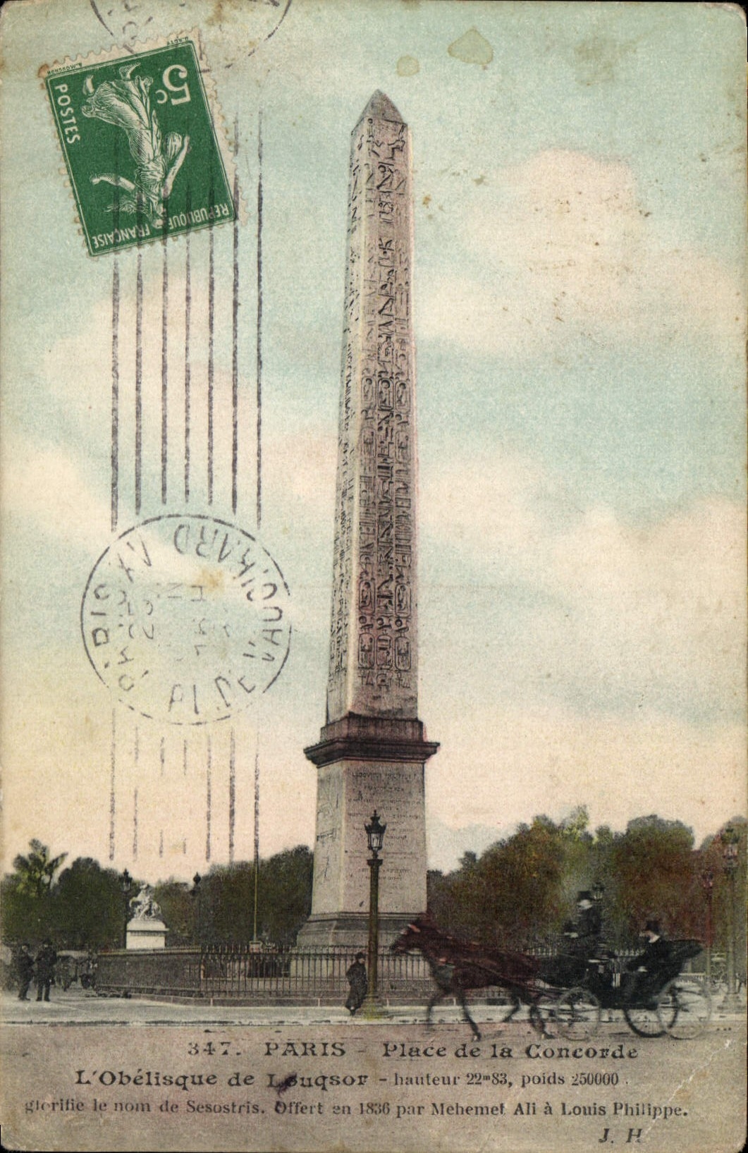 CPA Paris Place de la Concorde L'Obelisque de Lougsor
