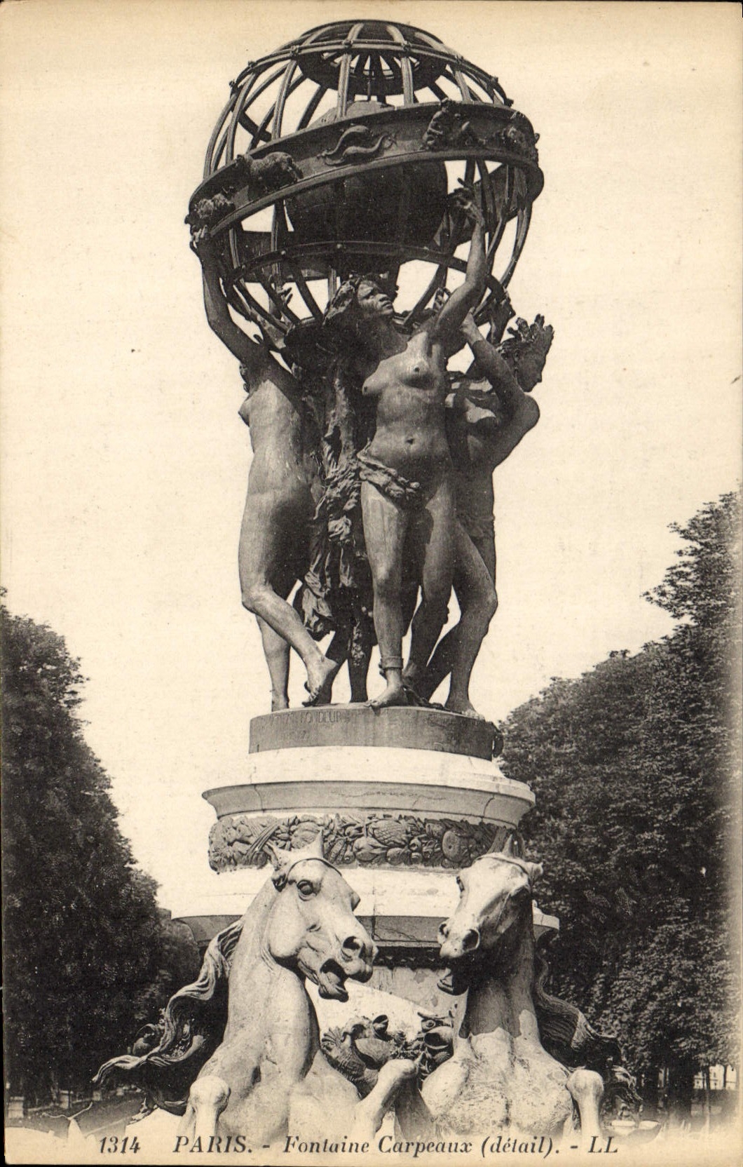 CPA Paris Fontaine Carpeaux detail