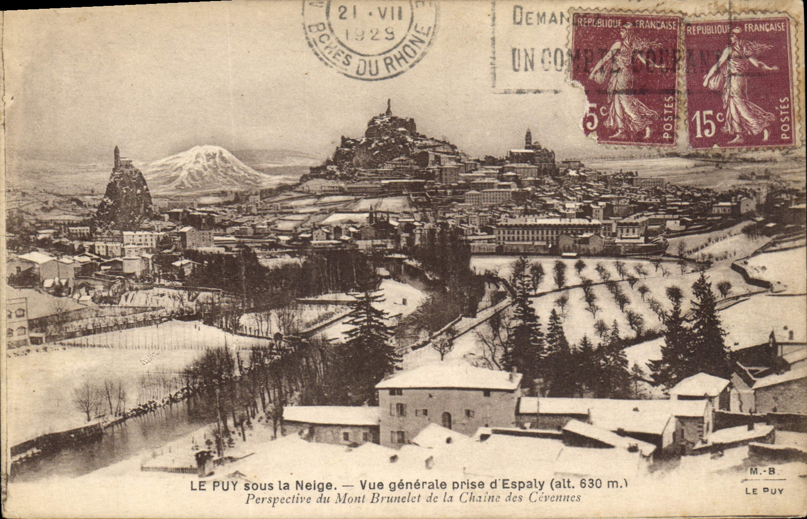 CPA Le Puy sous la Neige Vue generale prise d'Espaly 