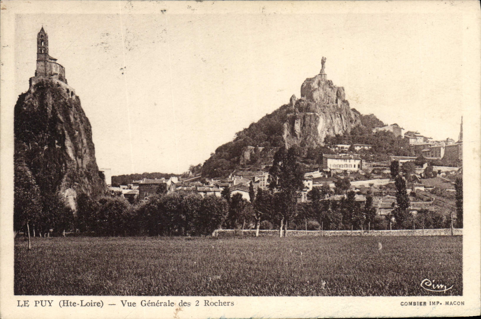 CPA Le Puy Hte Loire Vue Generale des 2 Rochers 