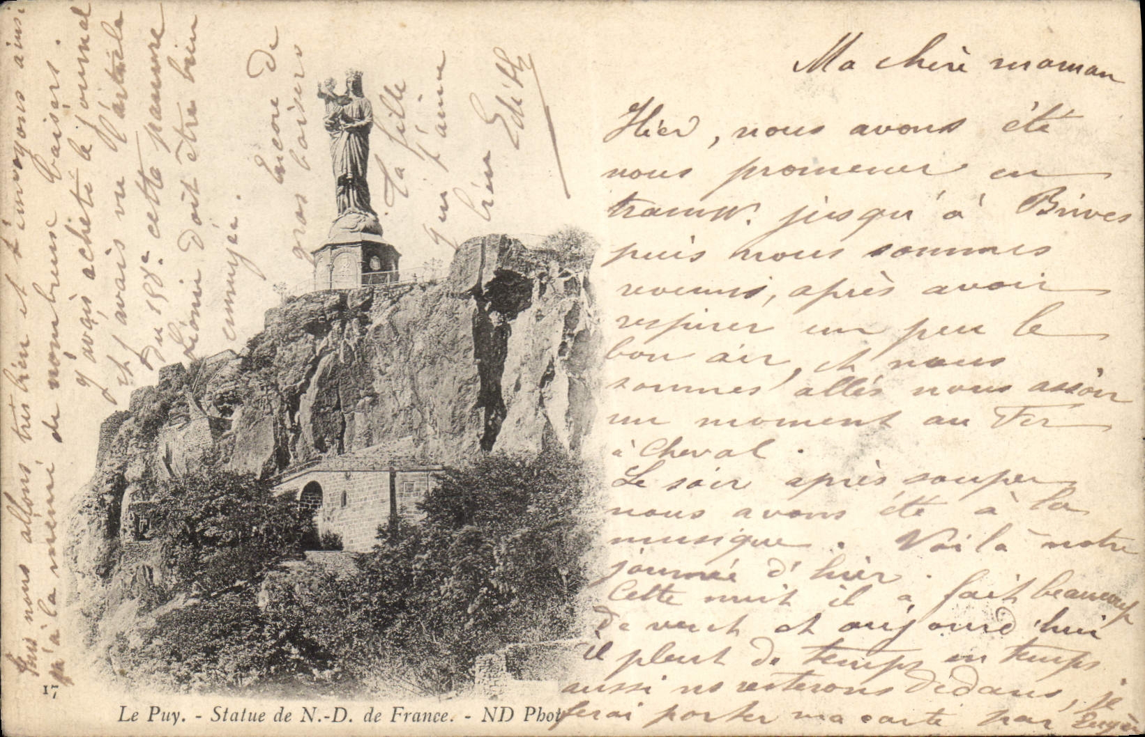 CPA Le Puy Statue de ND de France