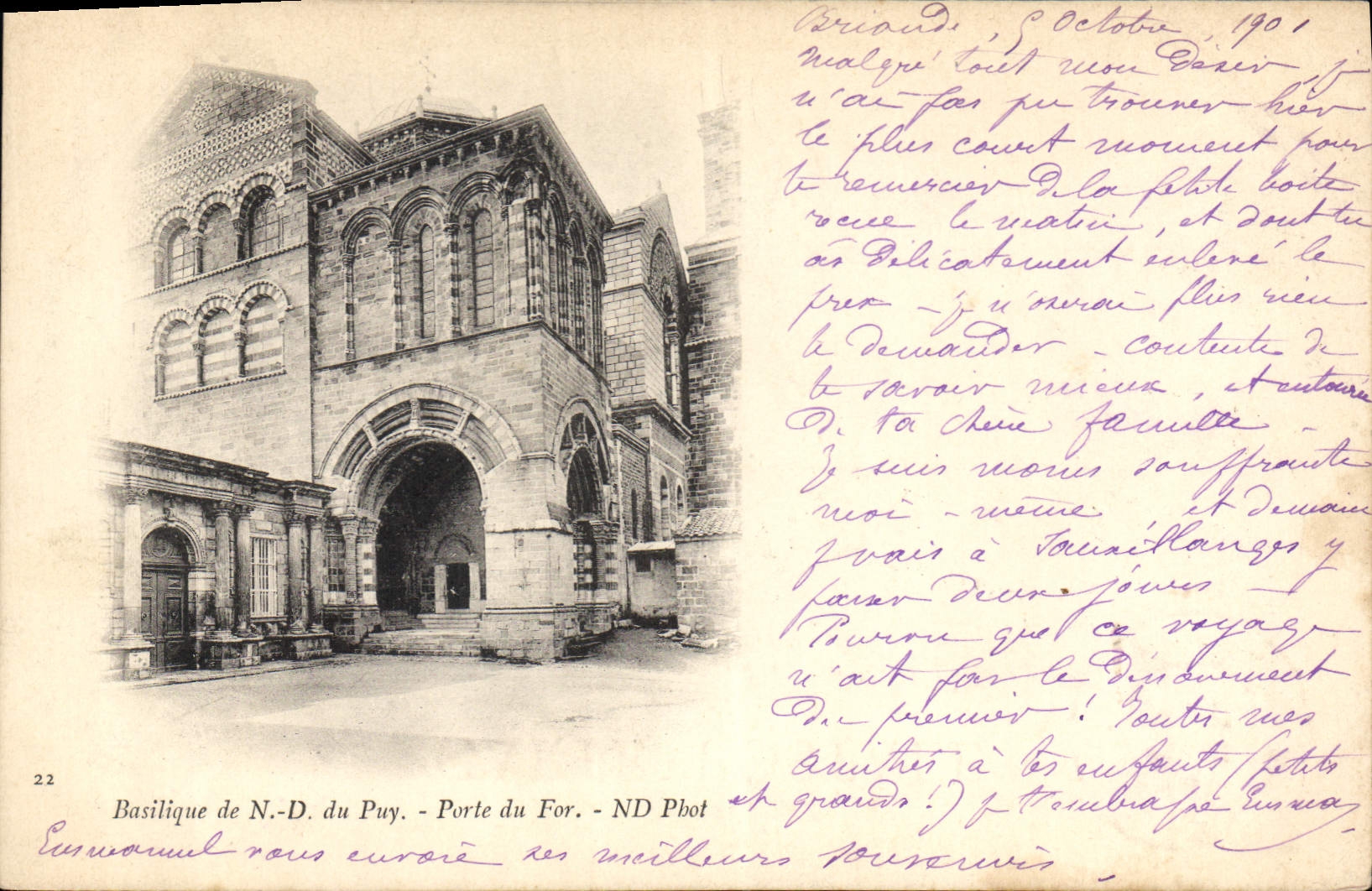 CPA Basilique de ND du Puy Porte du For