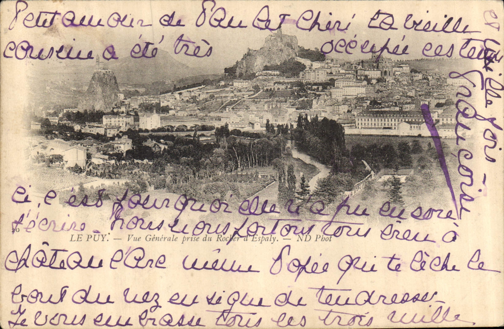CPA Le Puy Vue Generale prise du Rocher d'Espaly 