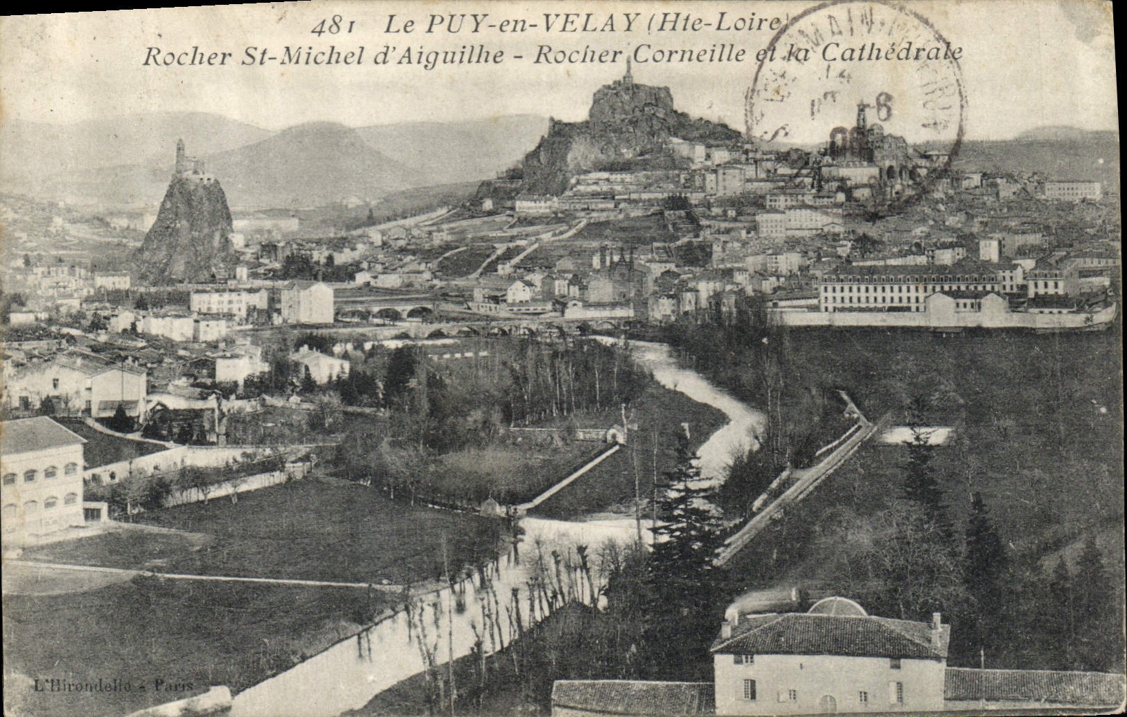 CPA Le Puy en Velay Hte Loire Rocher St Michel d'Aiguilhe Rocher Corneille et la Cathedrale