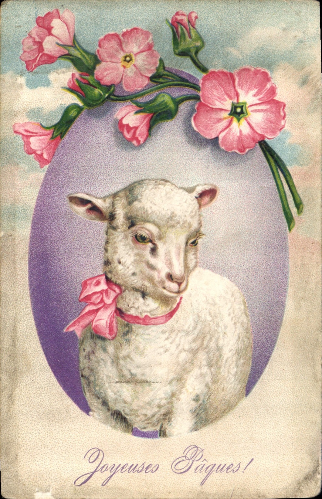 CPA Joyeuses Paques Agneau