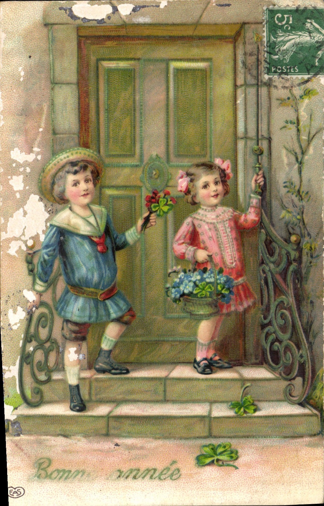 CPA Bonne Annee Enfants