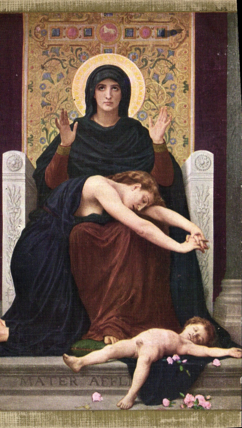 CPA Bouguereau Vierge consolatrice 
