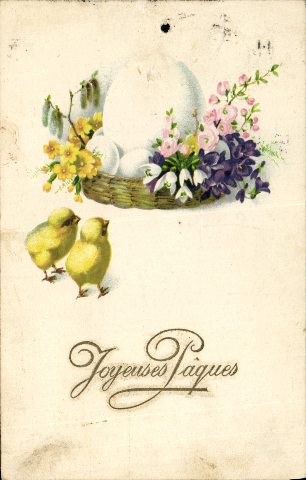 CPA Joyeuses Paques Poussins