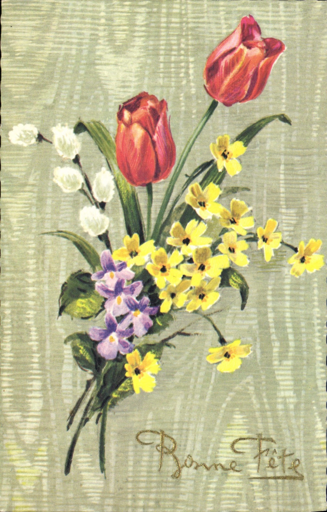 CPA Bonne Fete Fleurs