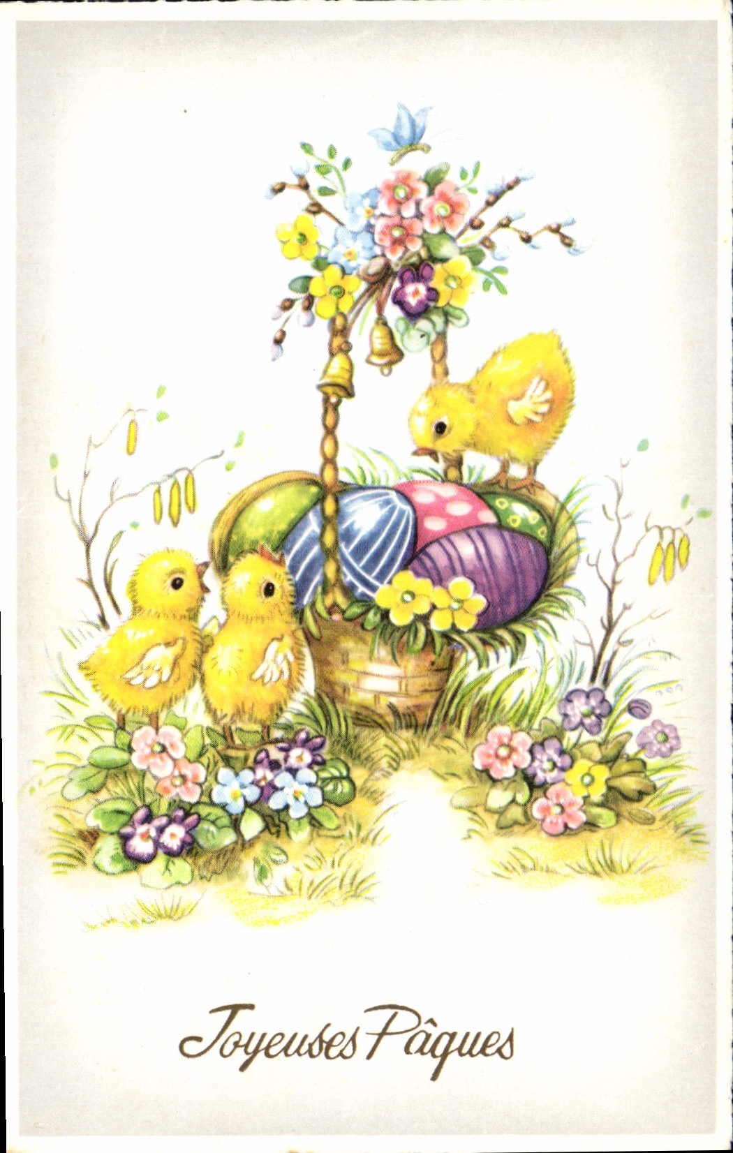 CPA Joyeuses Paques Poussins