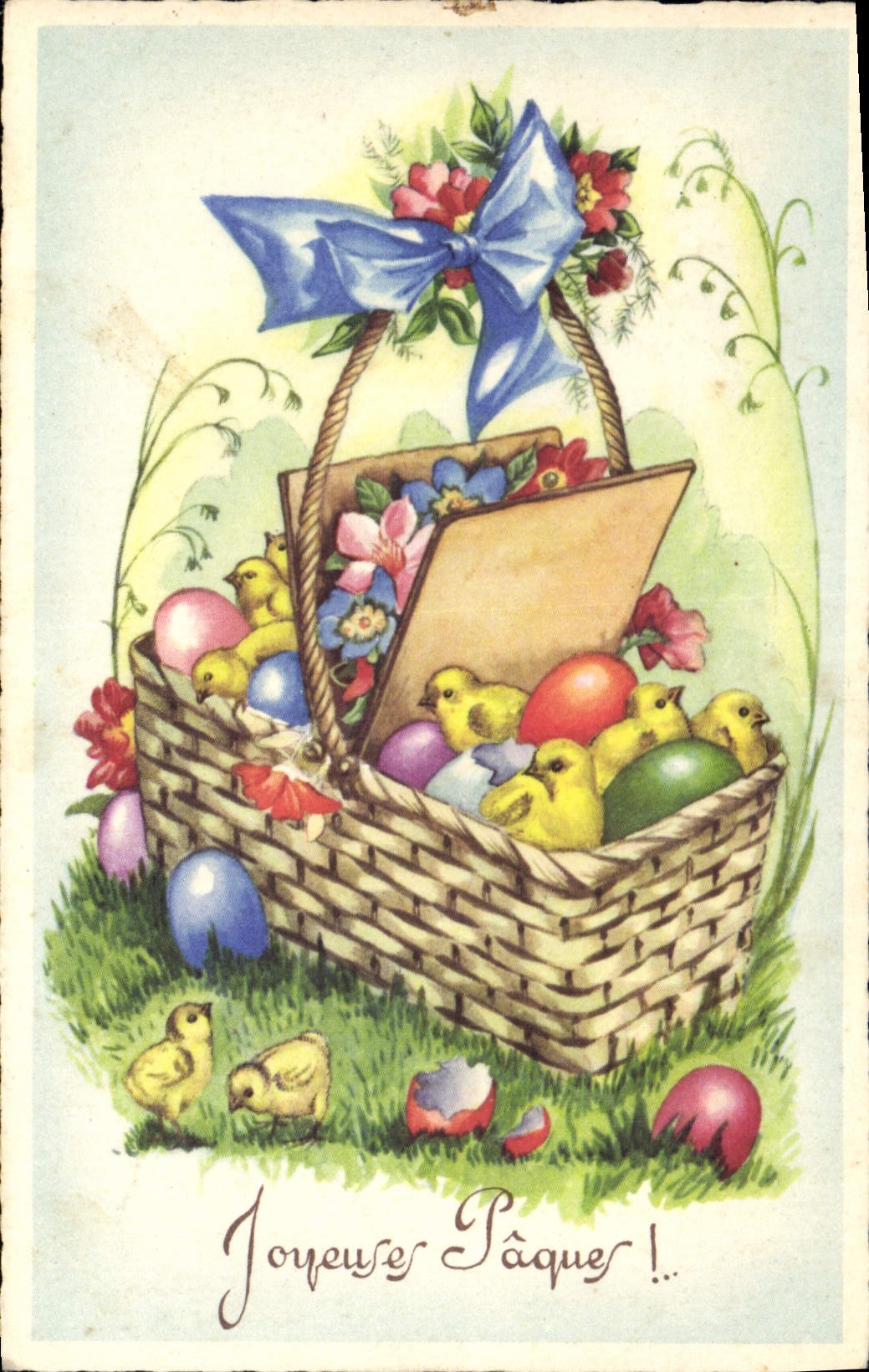 CPA Joyeuses Paques Poussins