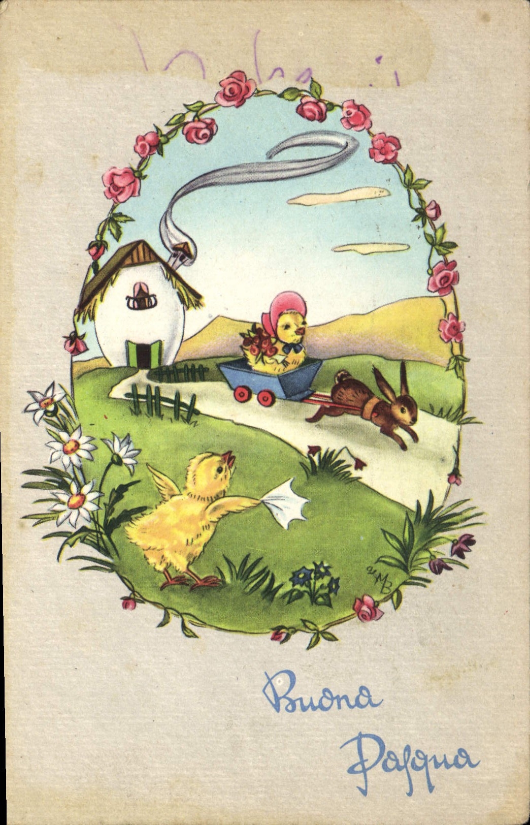 CPA Pâques Lapin