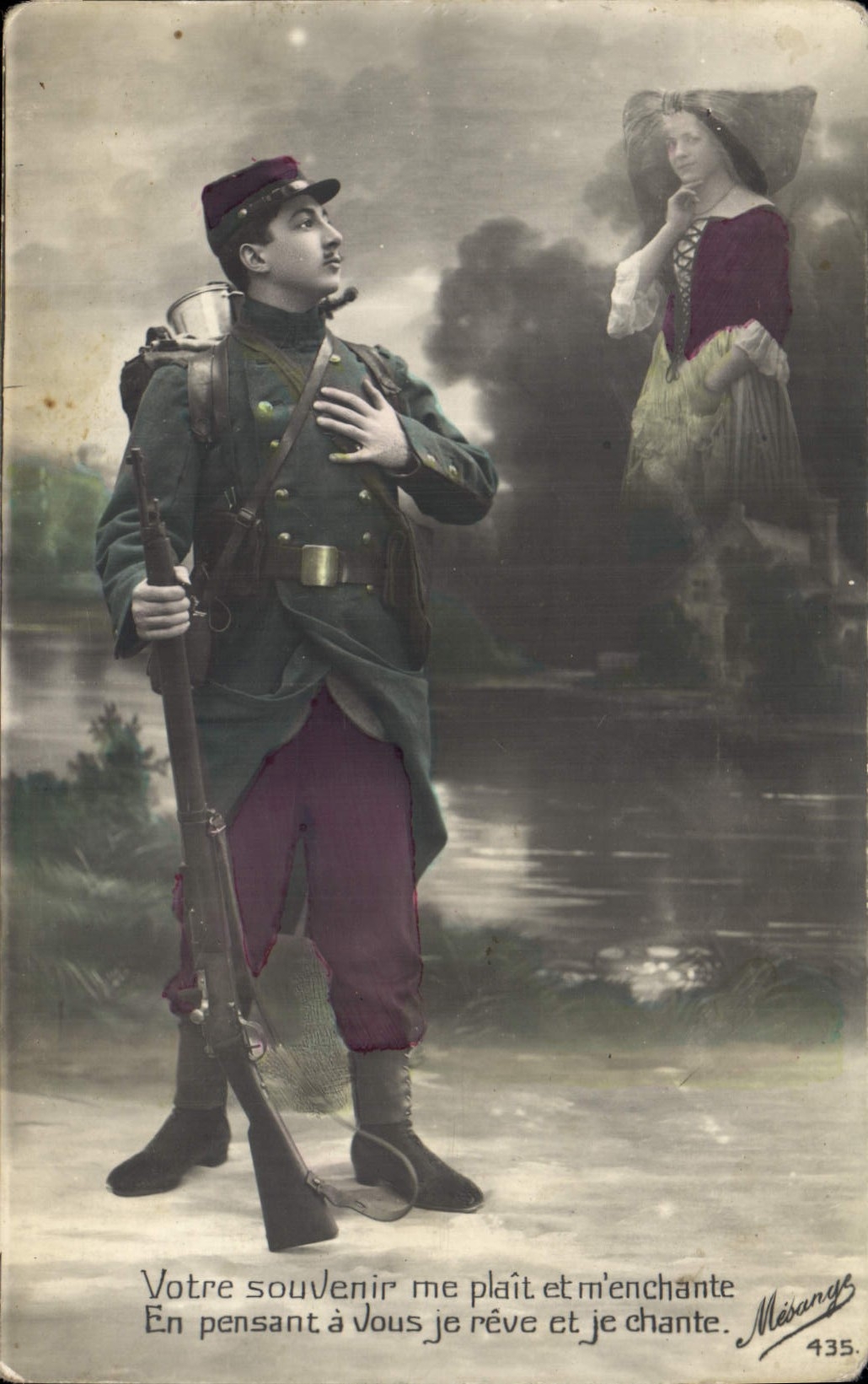 CPA Votre souvenir me plait et menchante 