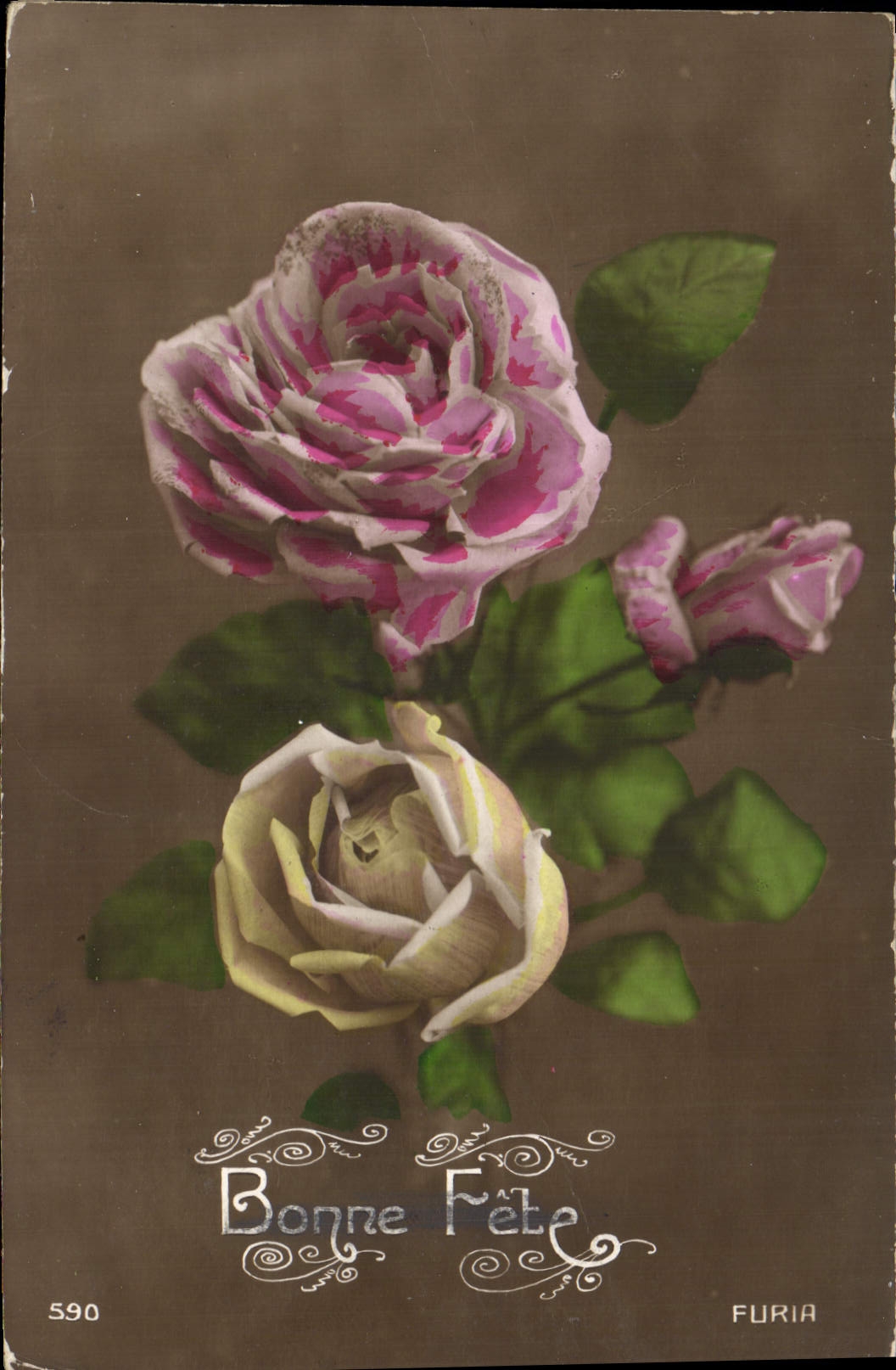 CPA Bonne Fete Fleurs