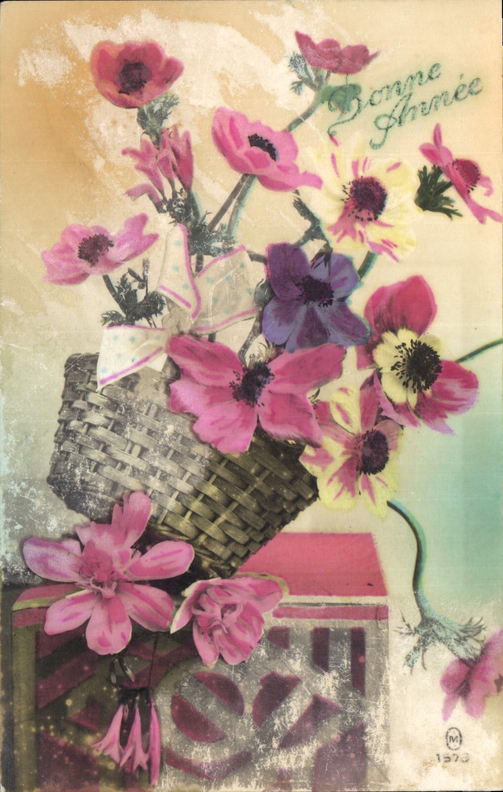 CPA Bonne Annee Fleurs