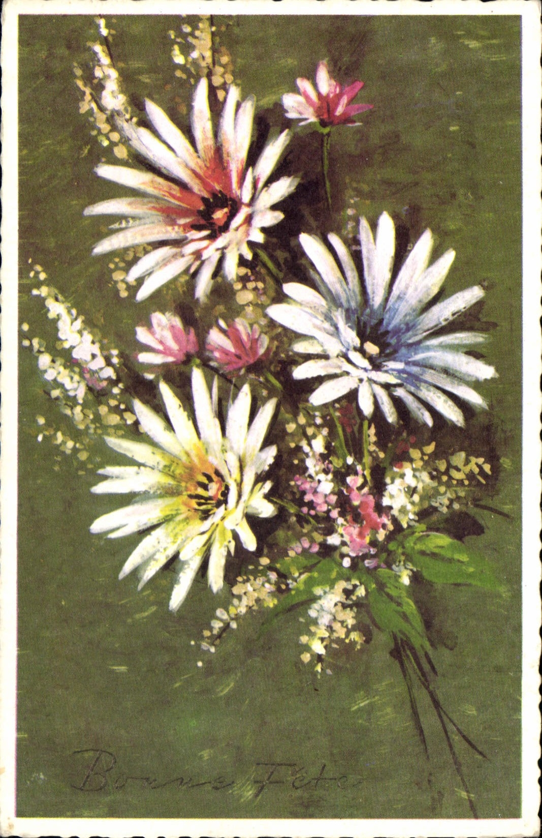 CPA Bonne Fete fleurs
