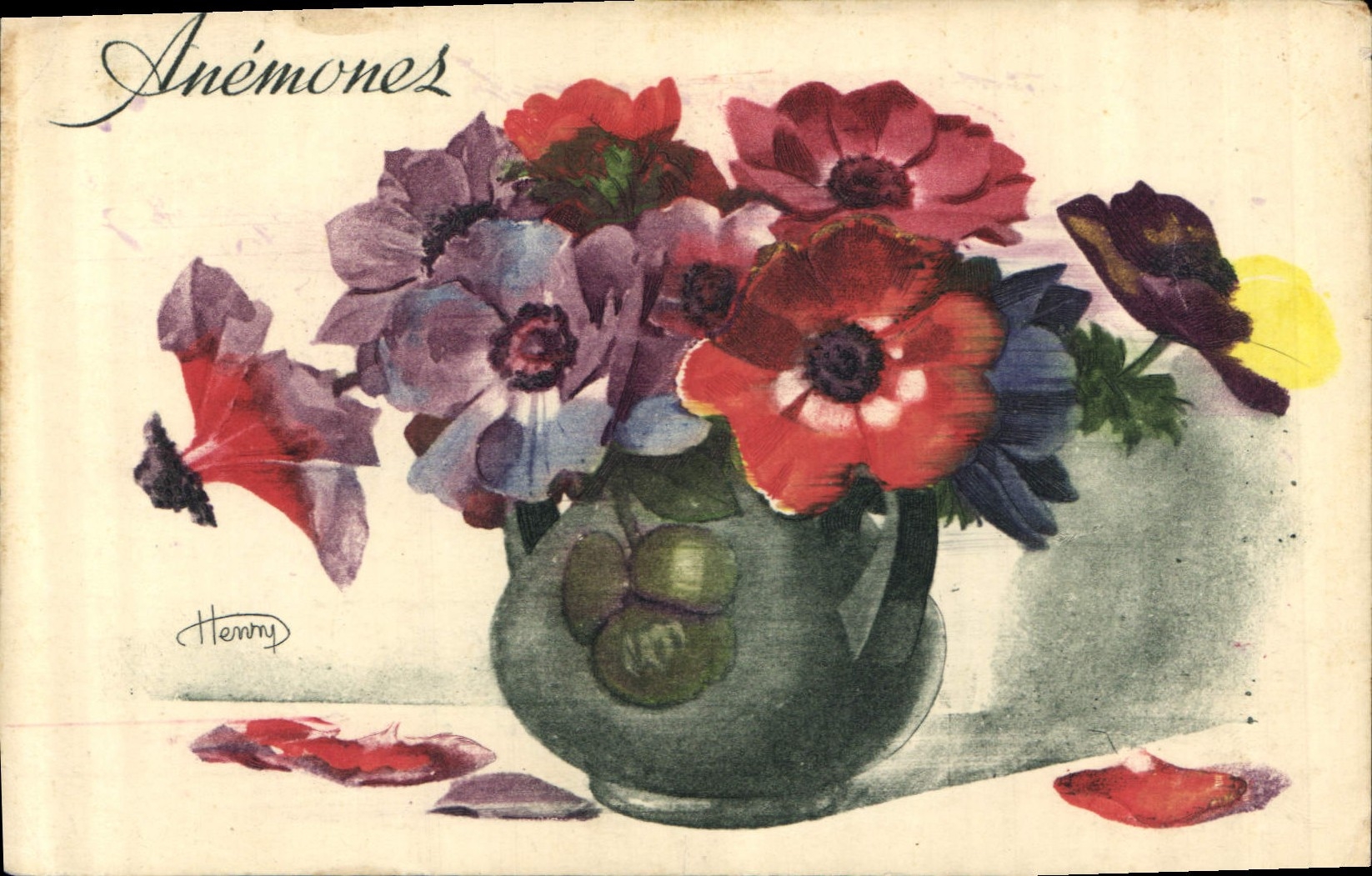 CPA Anemones fleurs