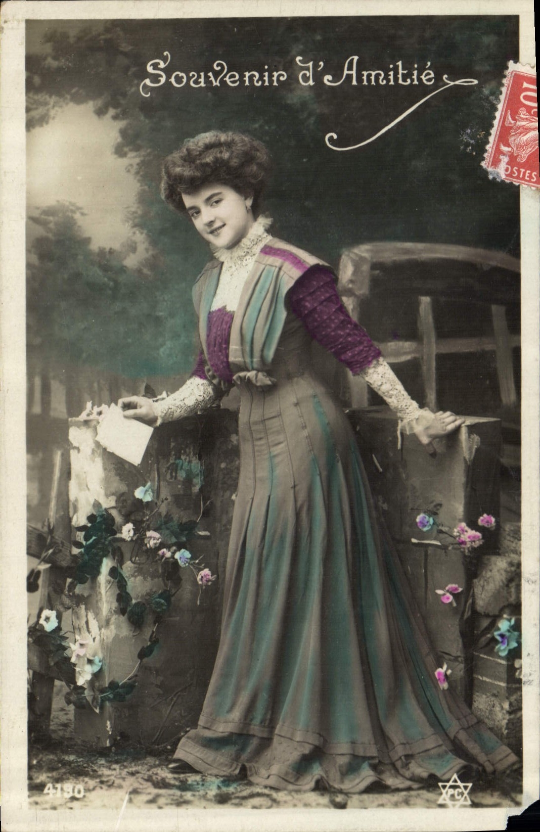 CPA Souvenir d'Amities Femme